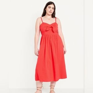 NWT Old Navy Bright Coral Midi Dress